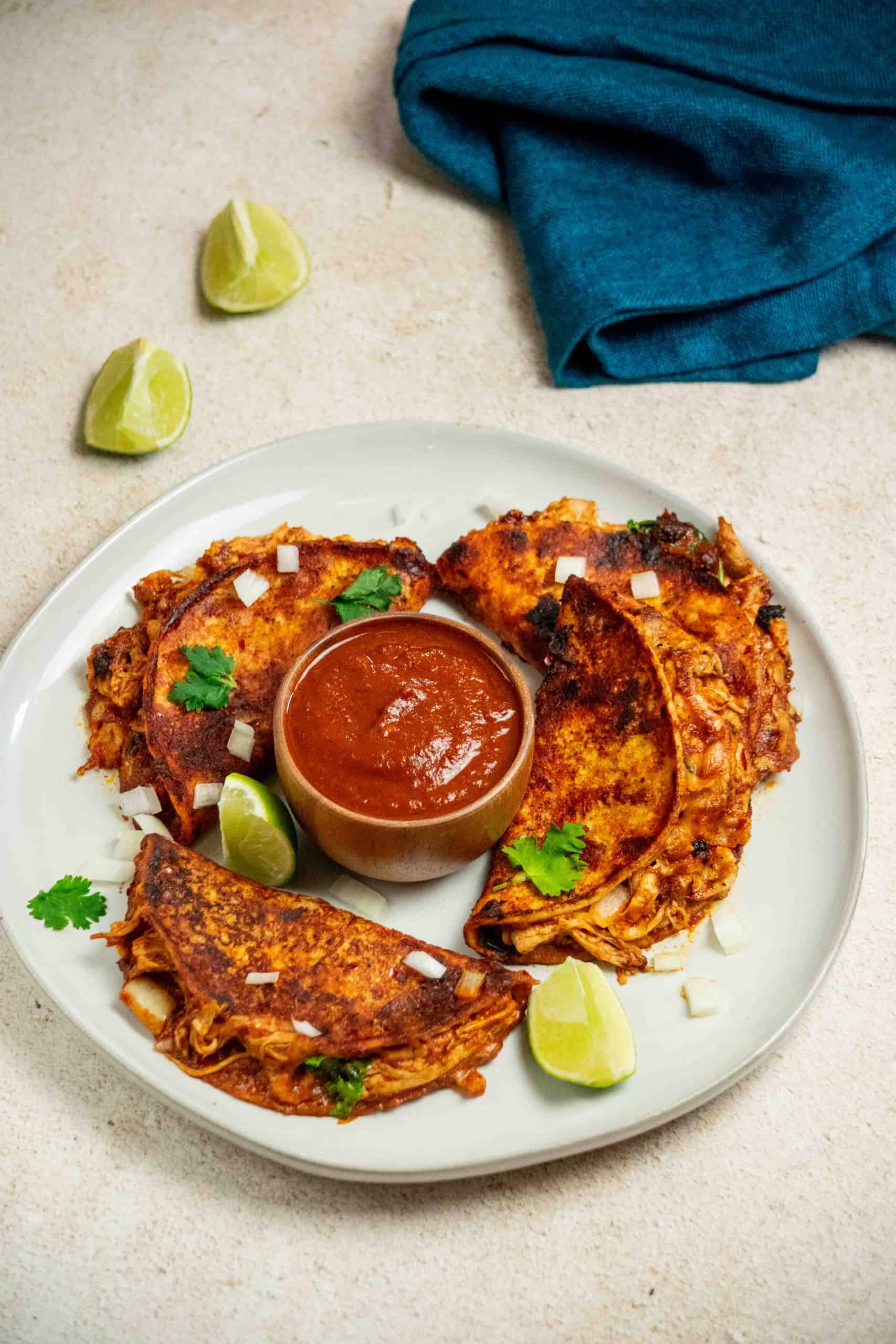 Easy Shredded Chicken Birria Tacos