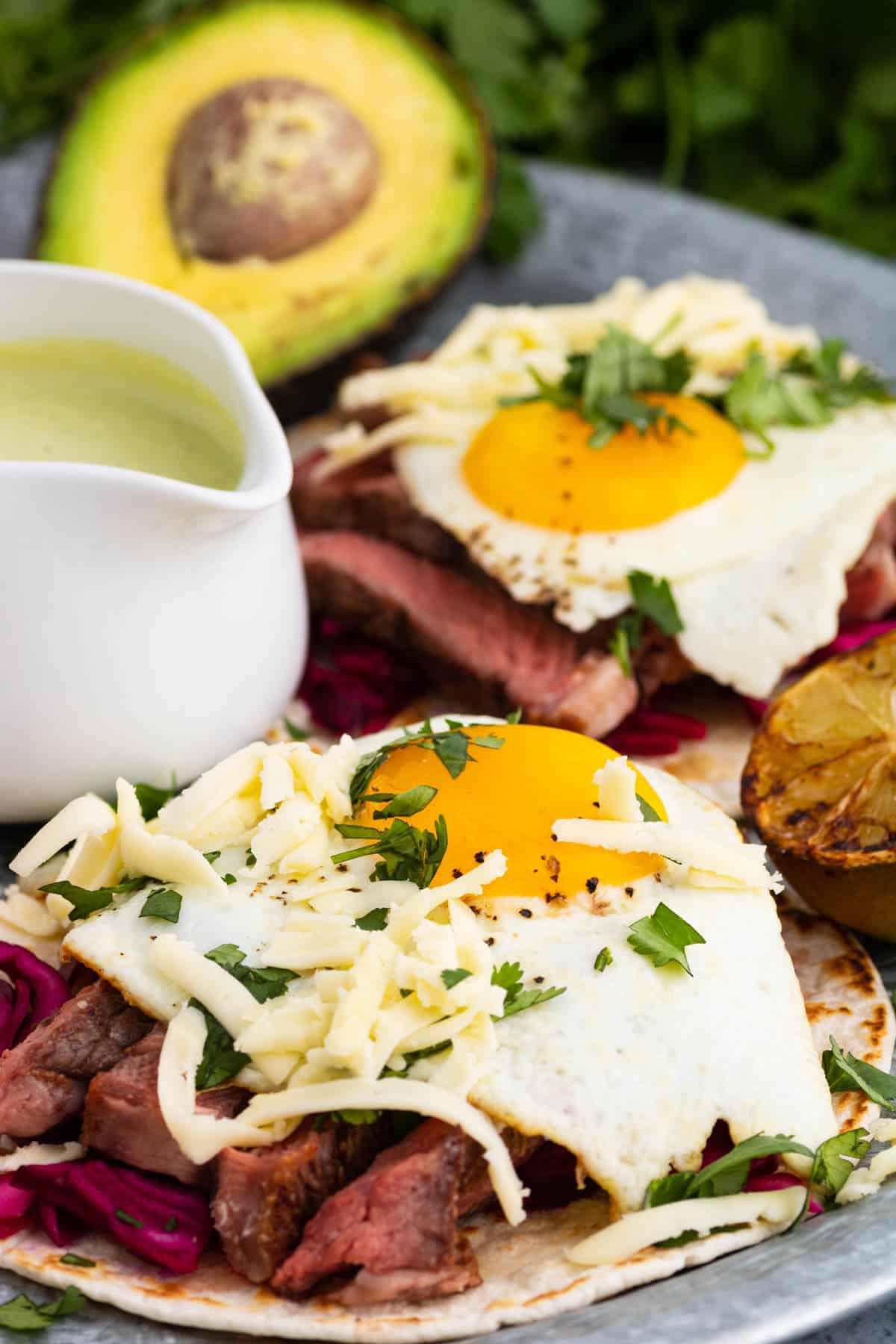 Grilled Steak and Egg Tacos