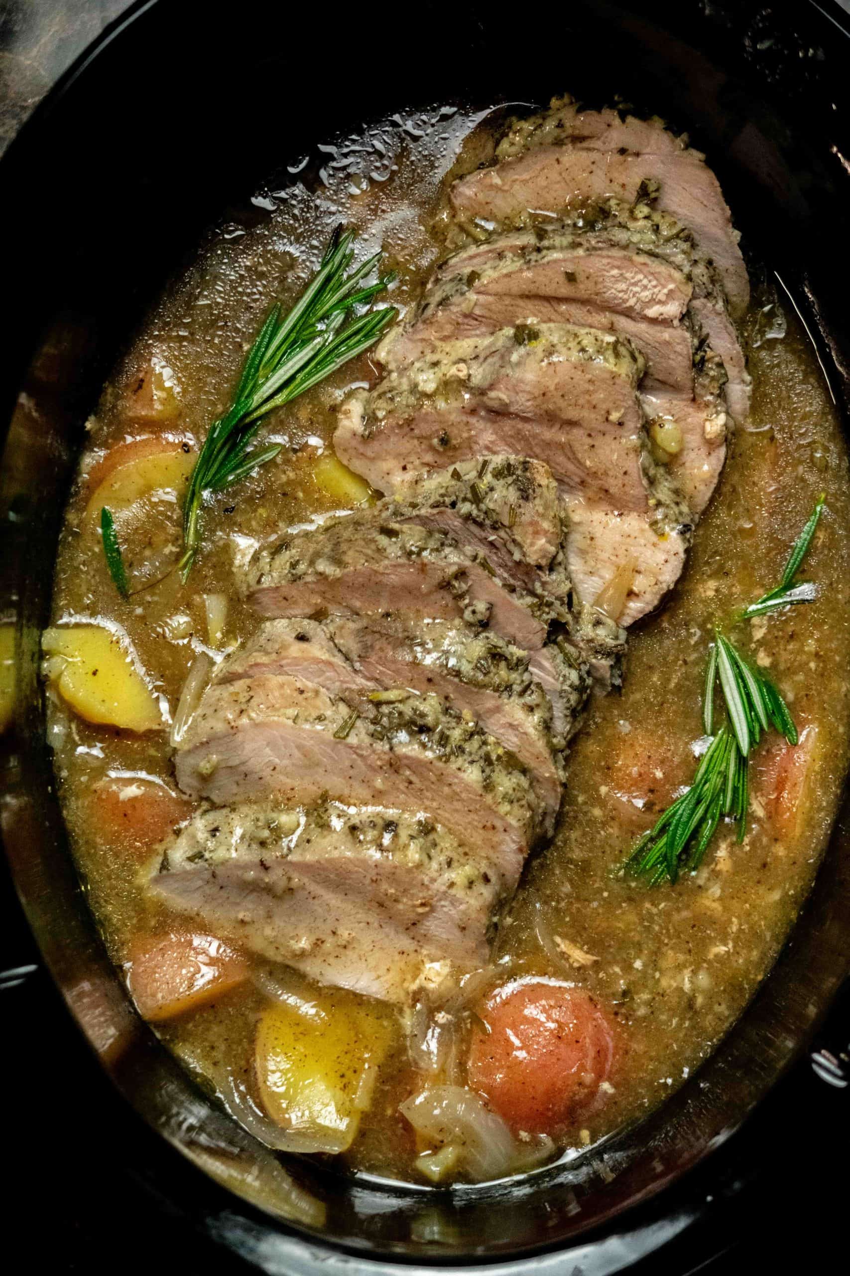 Tender Slow Cooker Pork Sirloin Roast with Potatoes