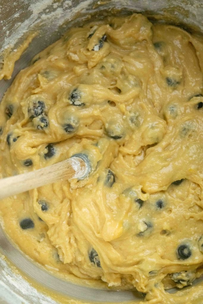 fold in the blueberries 