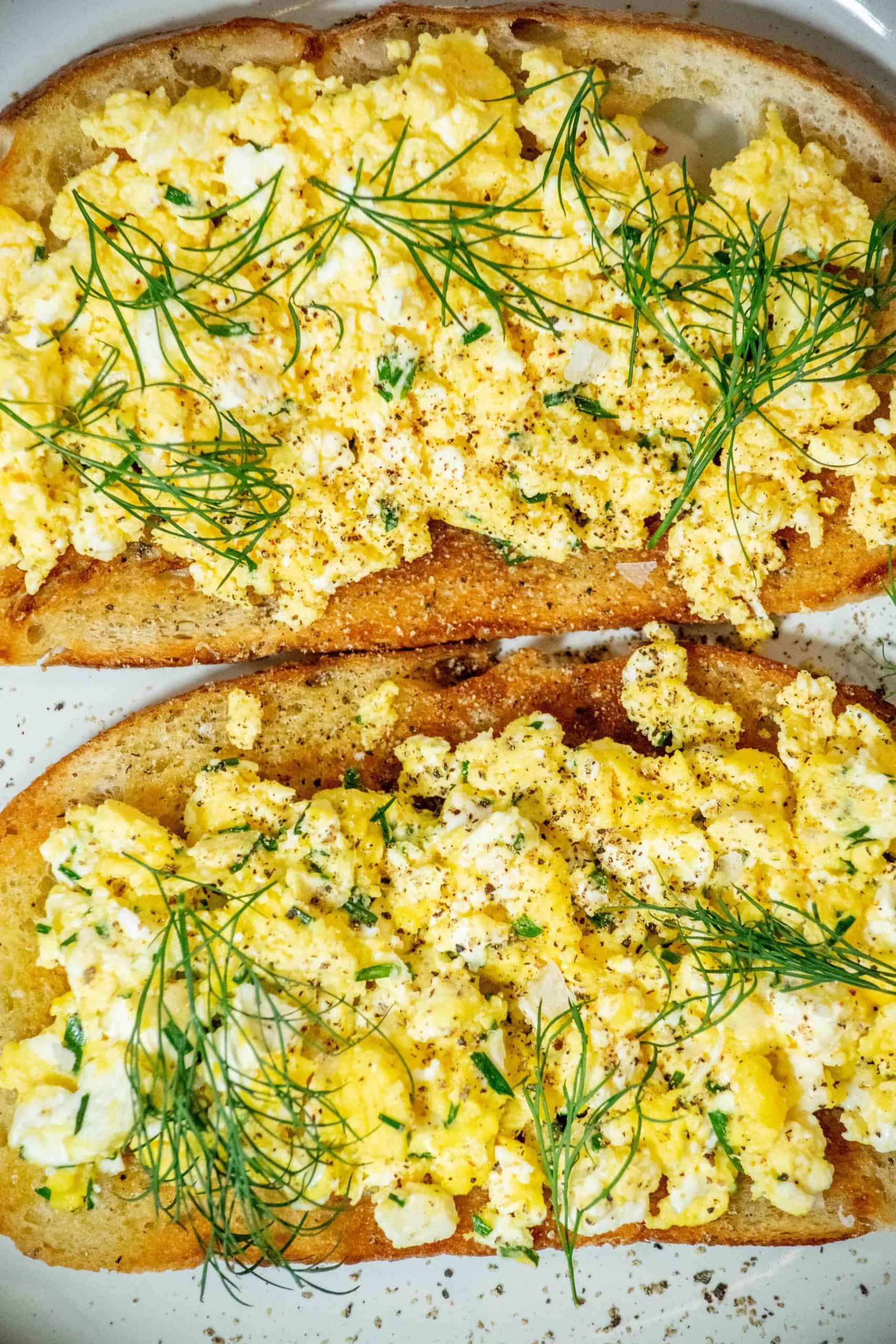 feta herb egg on toast recipe