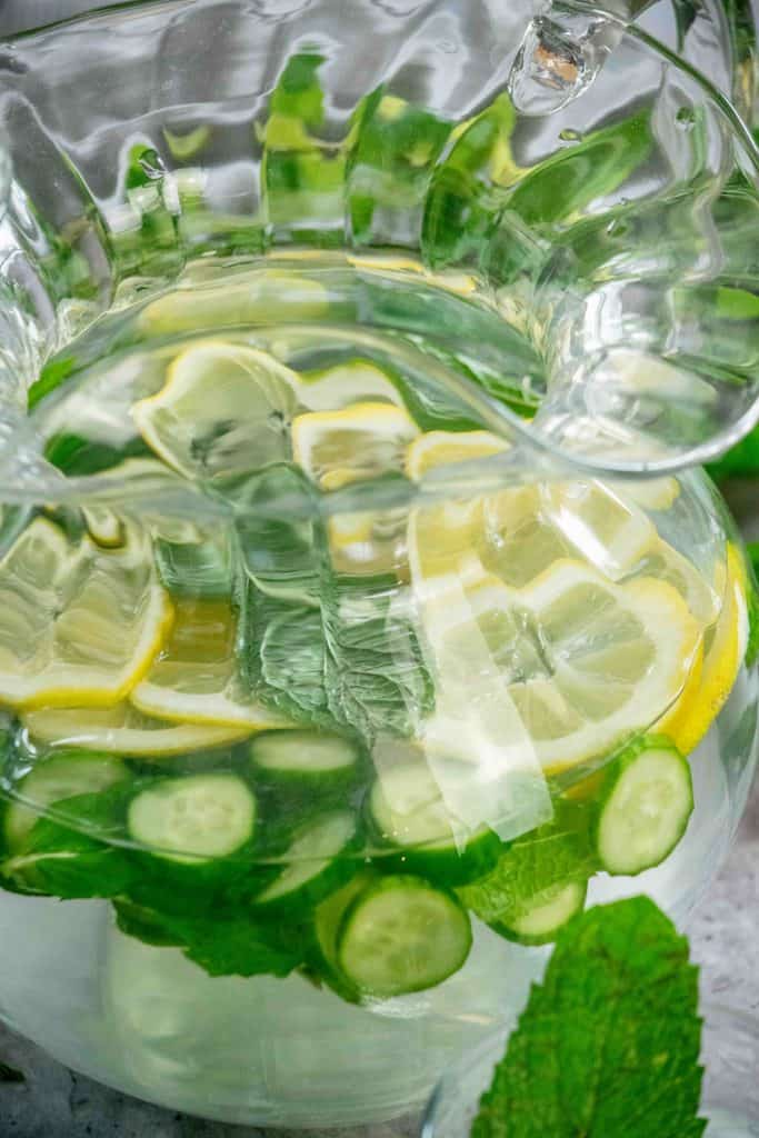 add to a pitcher with mint and water and stir