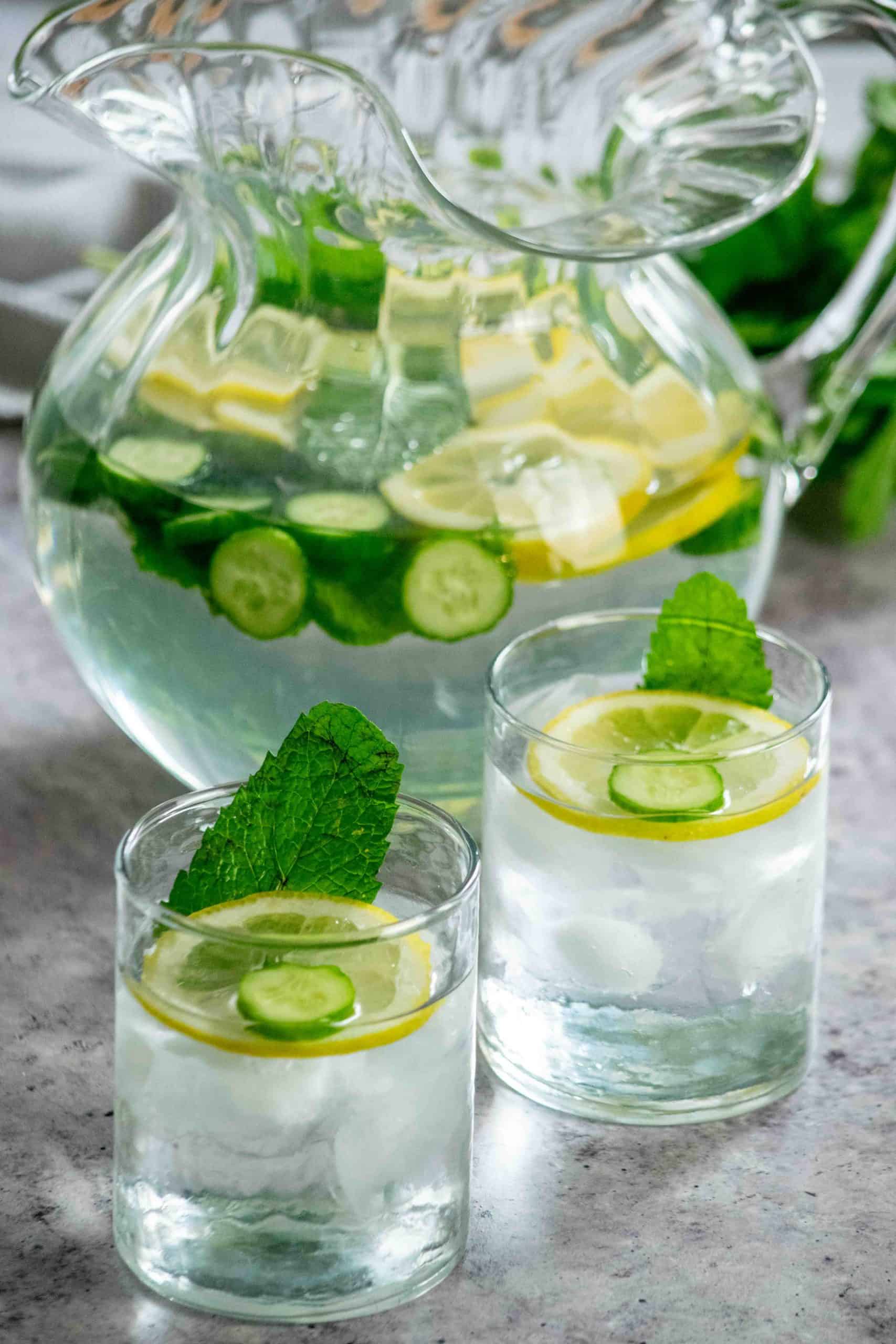 Refreshing Cucumber, Mint and Lemon Infused Water