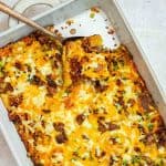 Sausage, Bacon and Egg Cornbread Breakfast Casserole