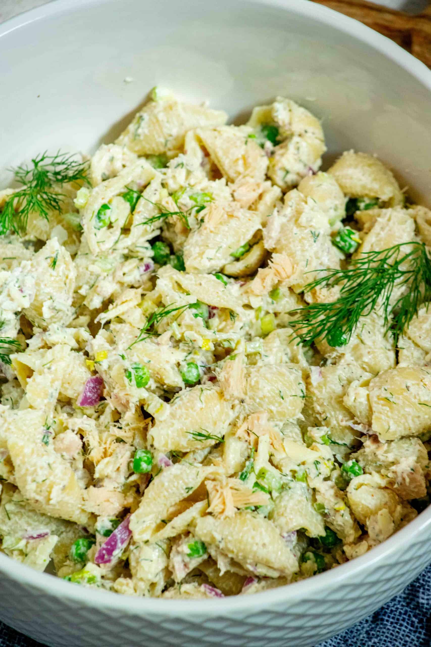 Creamy Cold Tuna Noodle Casserole Salad with Peas