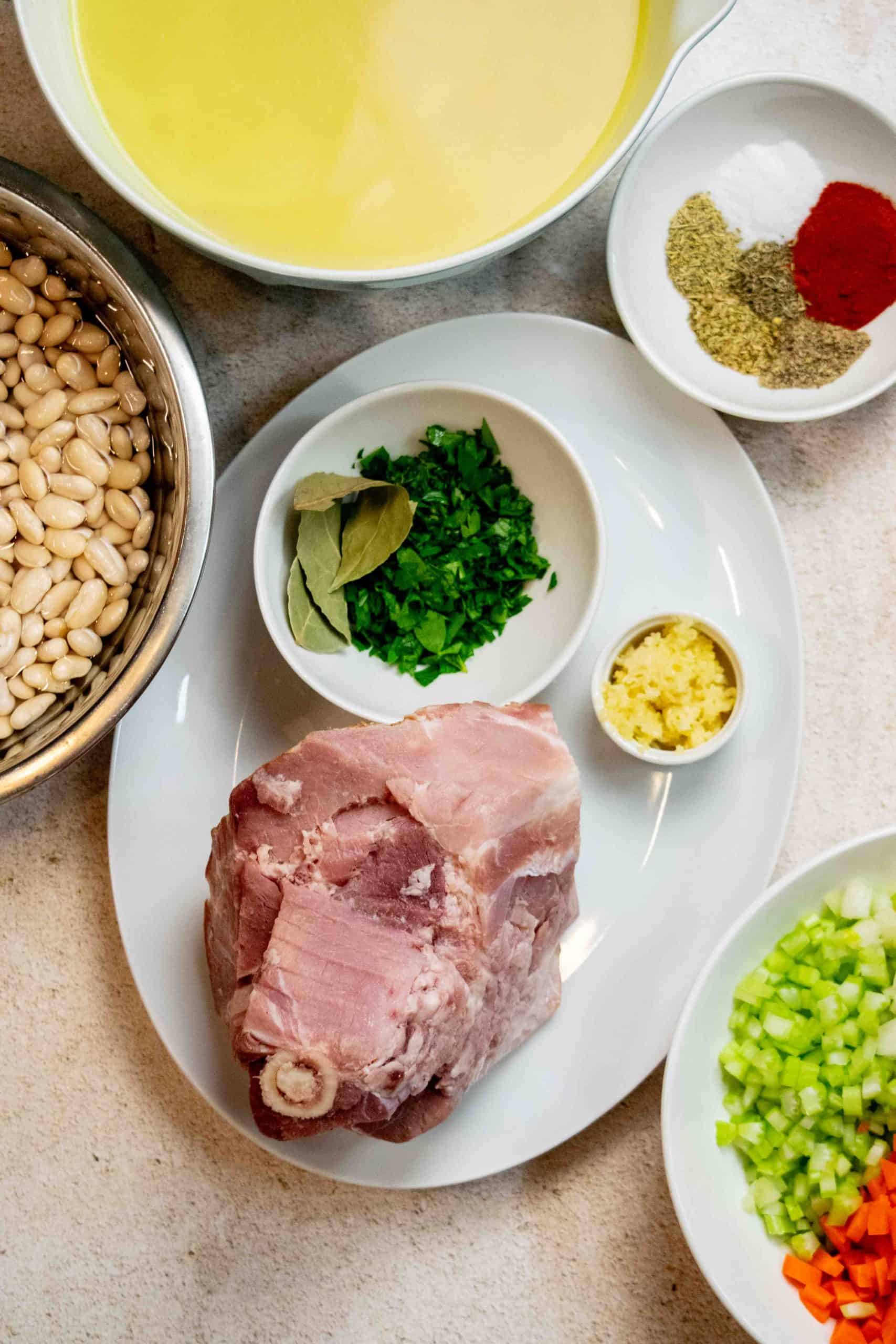 Easy Crock Pot Ham Bone and Bean Soup ingredients 
