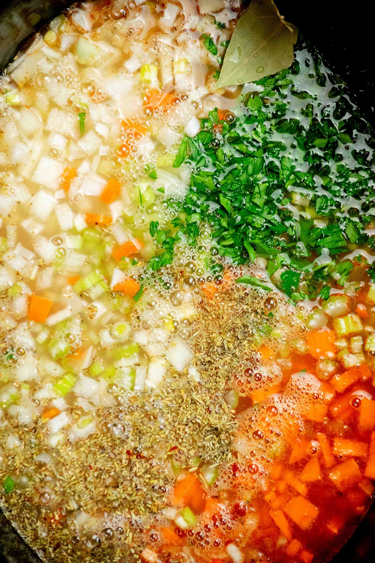 Stir well. Mix everything together so the ingredients are evenly combined.