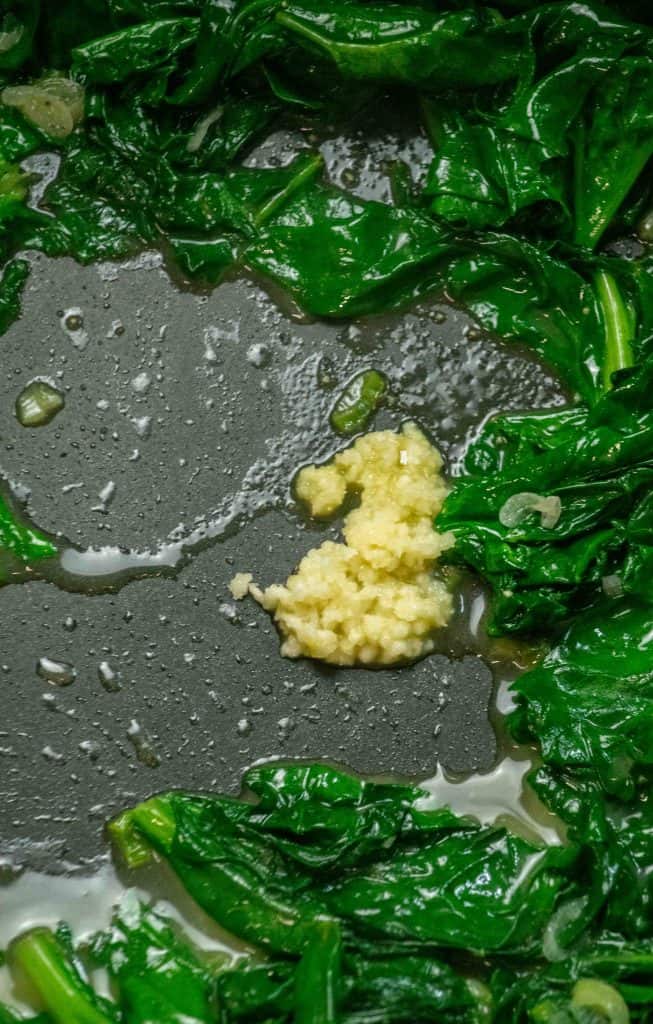 add garlic and cook until liquid is mostly evaporated