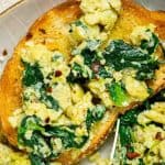 Spiced Spinach Scrambled Eggs with Parmesan Recipe