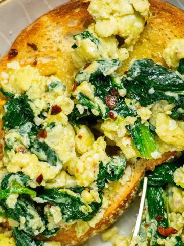 Spiced Spinach Scrambled Eggs with Parmesan Recipe