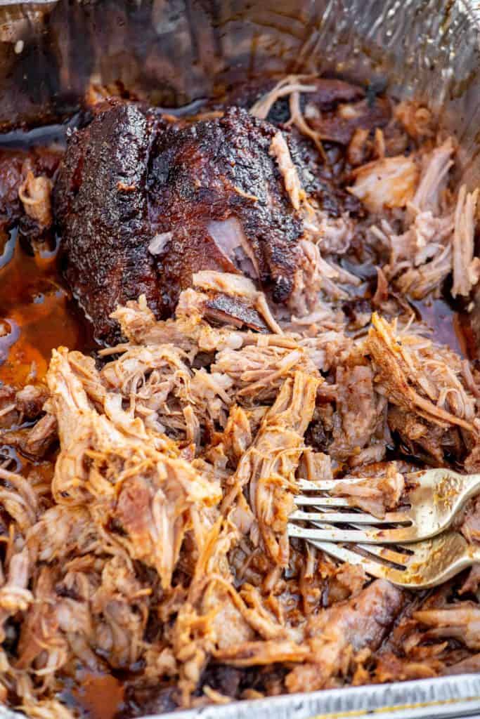 let pork rest 30 minutes covered, then shred and serve!