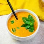 Creamy Roasted Tomato Basil Bisque with Parmesan