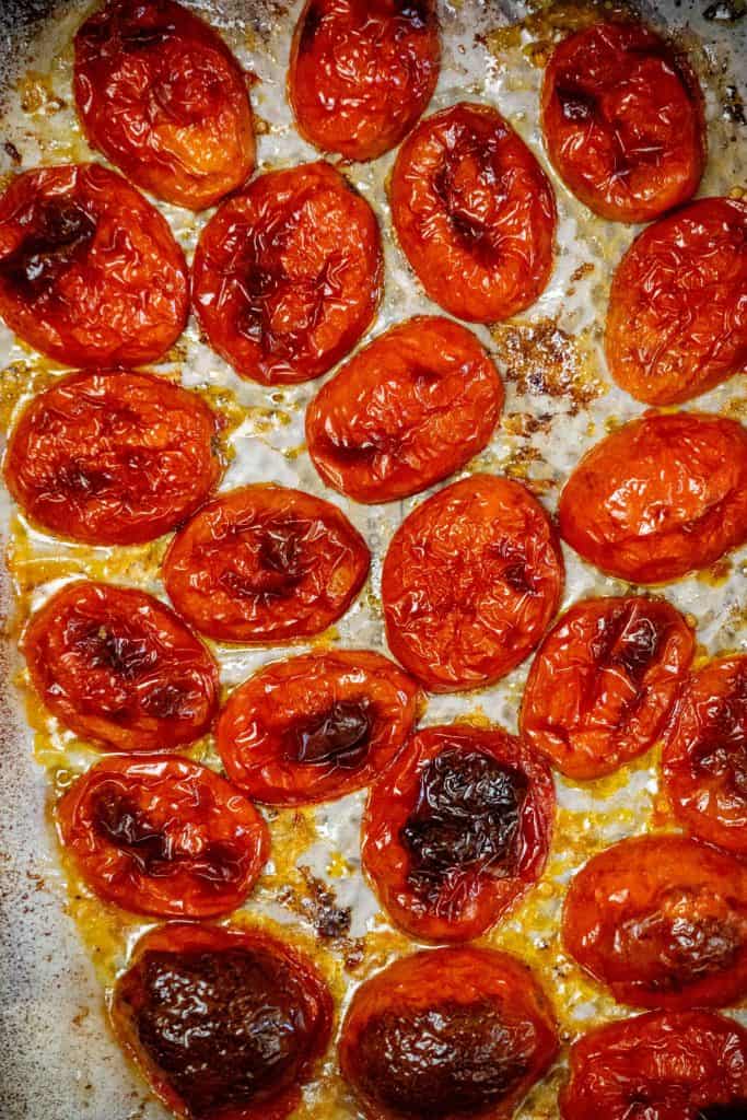 once roasted, remove Roma tomatoes from the oven