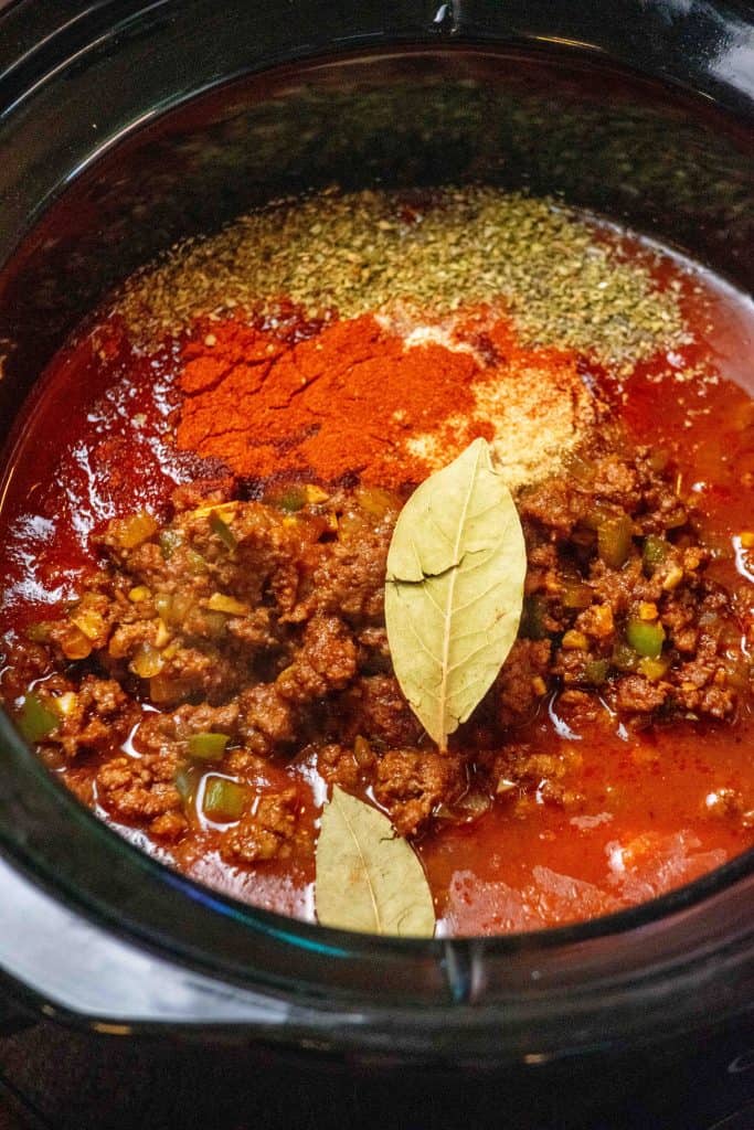 add to crockpot with all but cheese and noodles, and cook, covered. 