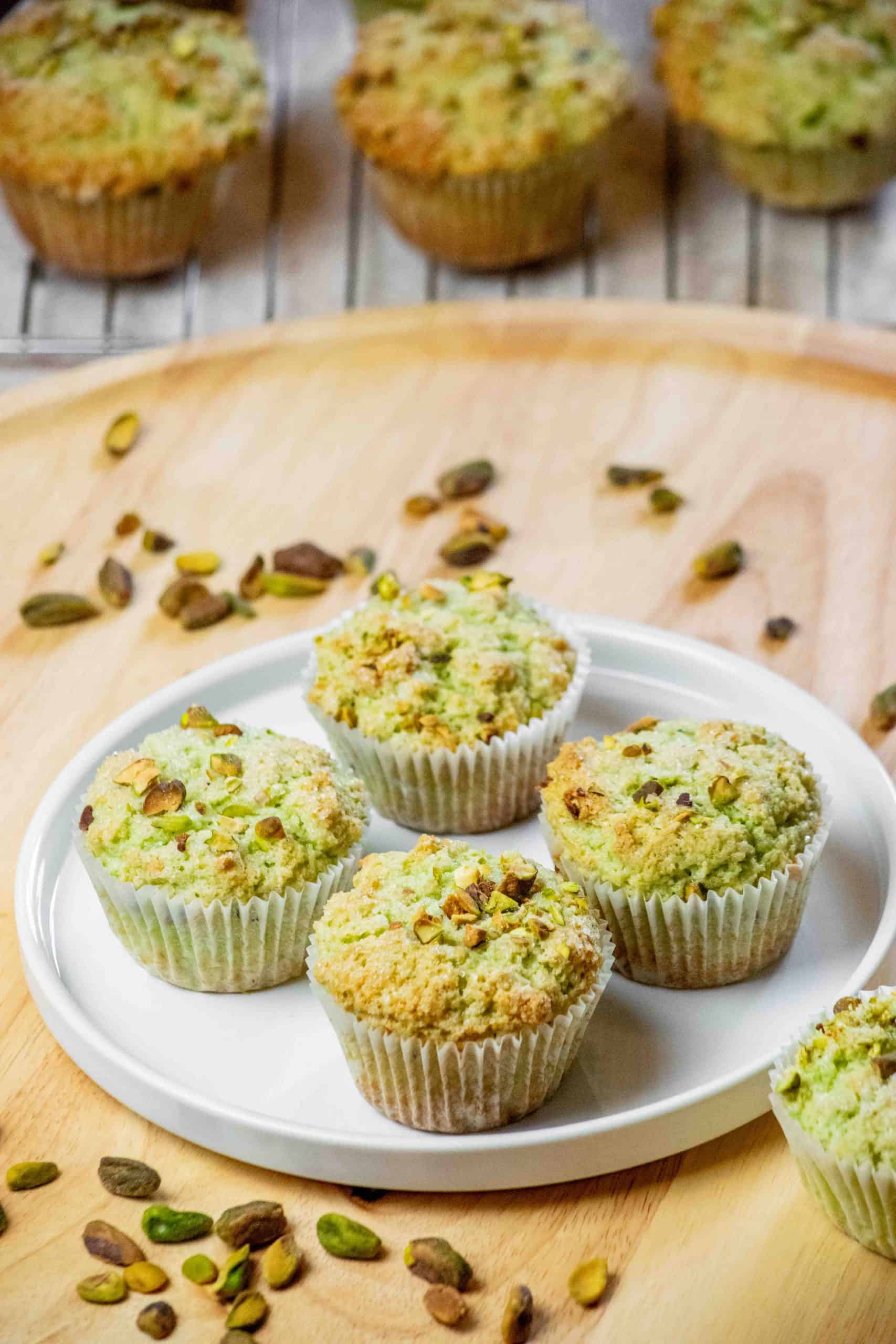 Easy Bakery Style Pistachio Muffins with Pudding Mix