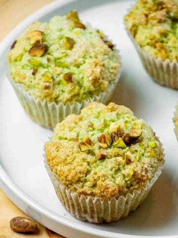 Easy Bakery Style Pistachio Muffins with Pudding Mix