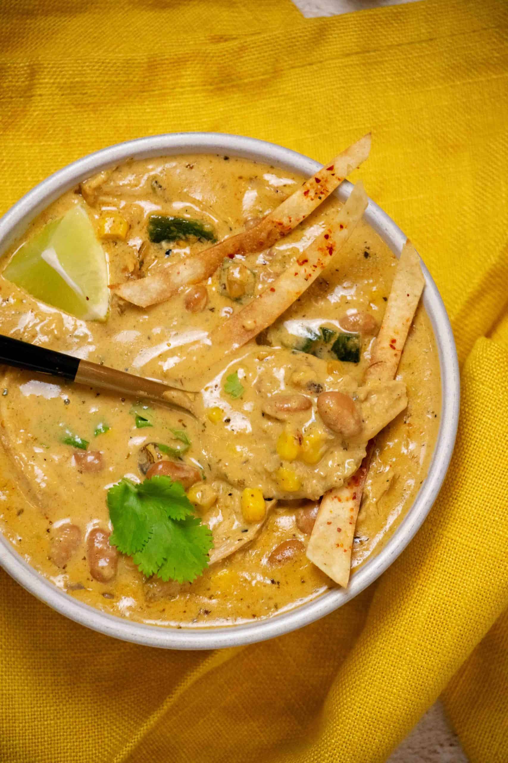 Creamy Chicken and Roasted Poblano Pepper Soup Recipe