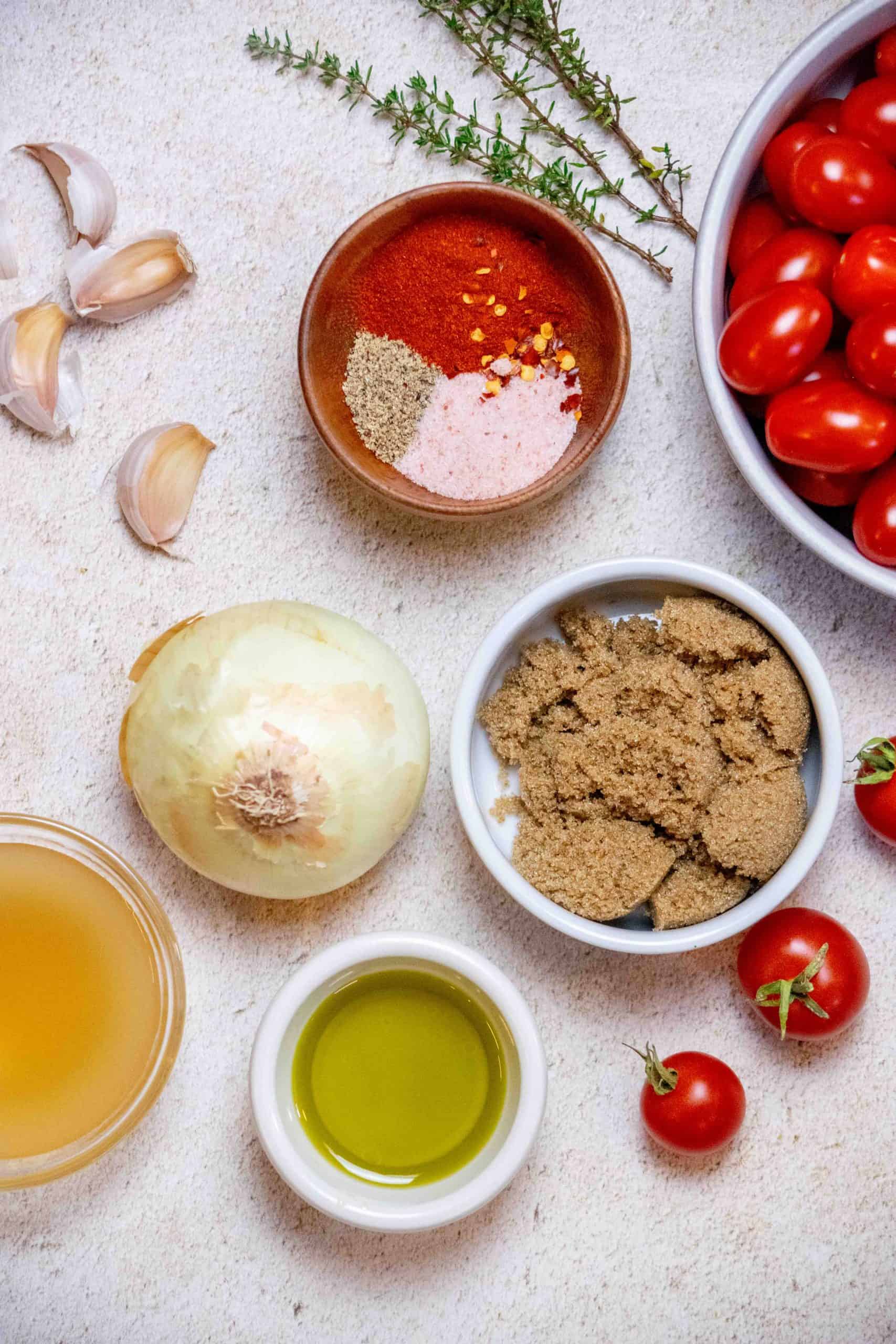 Easy Sweet and Spicy Homemade Cherry Tomato Jam ingredients 