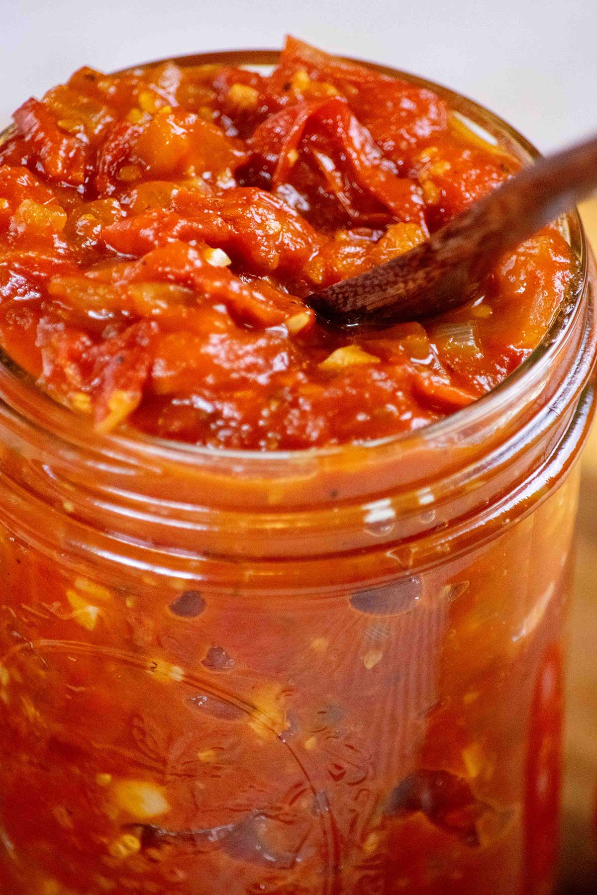 Allow to cool, then store in the refrigerator for up to 2 weeks. I prefer a glass mason jar for storage. 