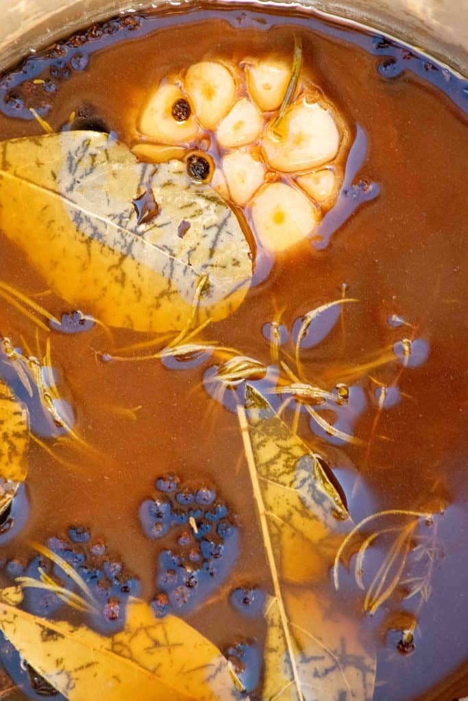prepare the brine base, and allow to cool