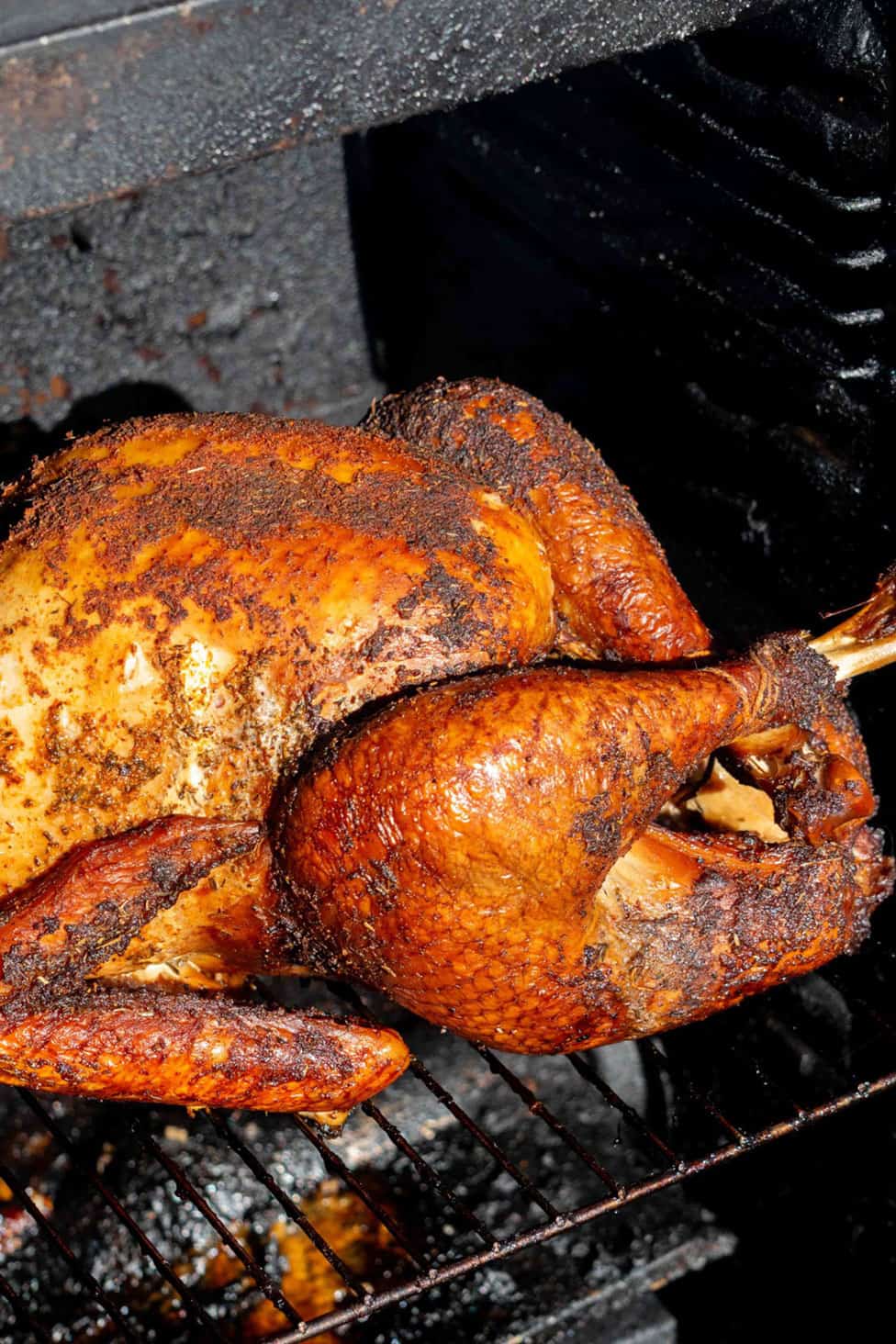Whole turkey in Masterbuilt smoker