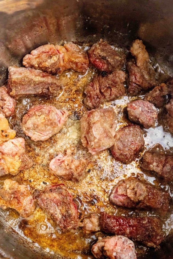 brown beef in batches on saute 