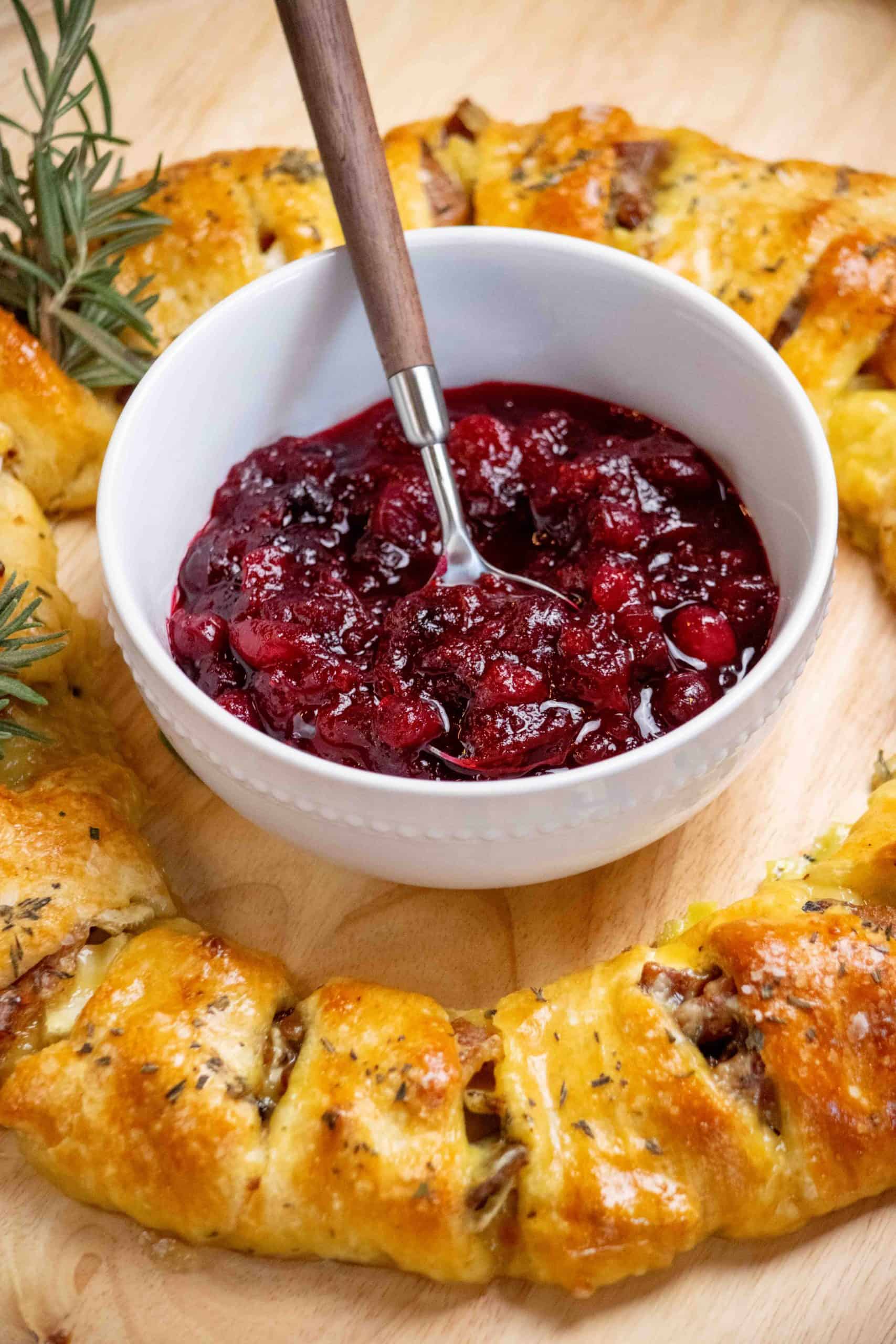 Bacon brie crescent wreath