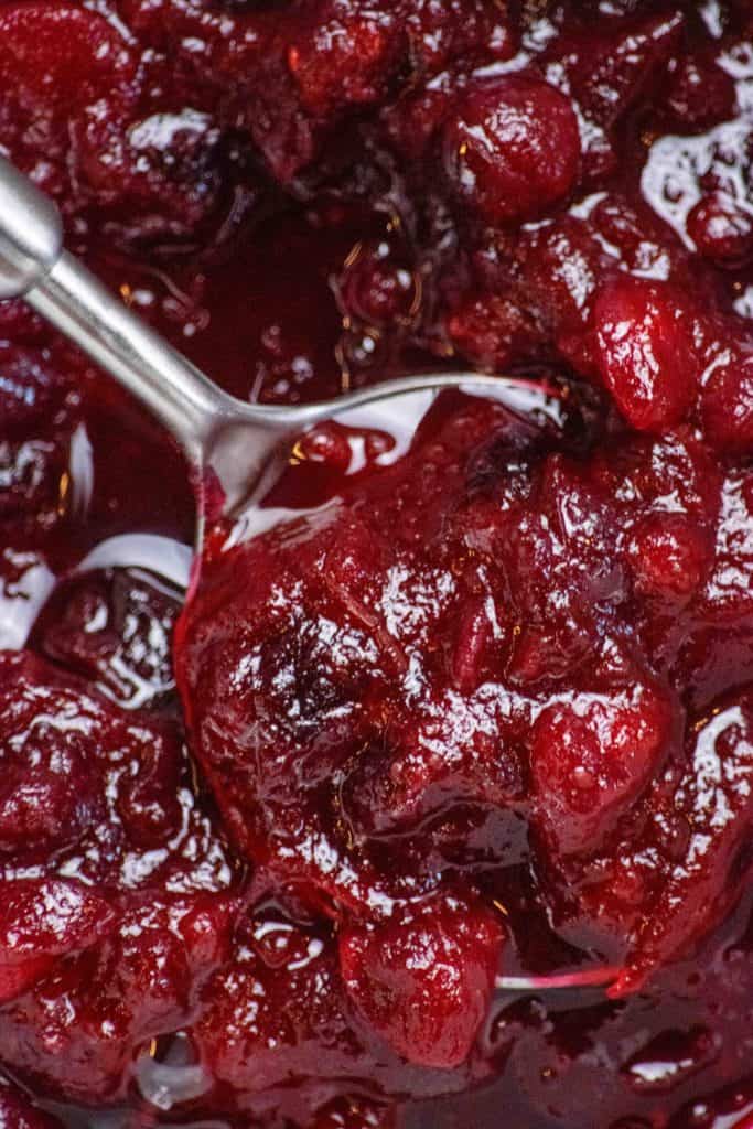Spoon compote into a serving bowl