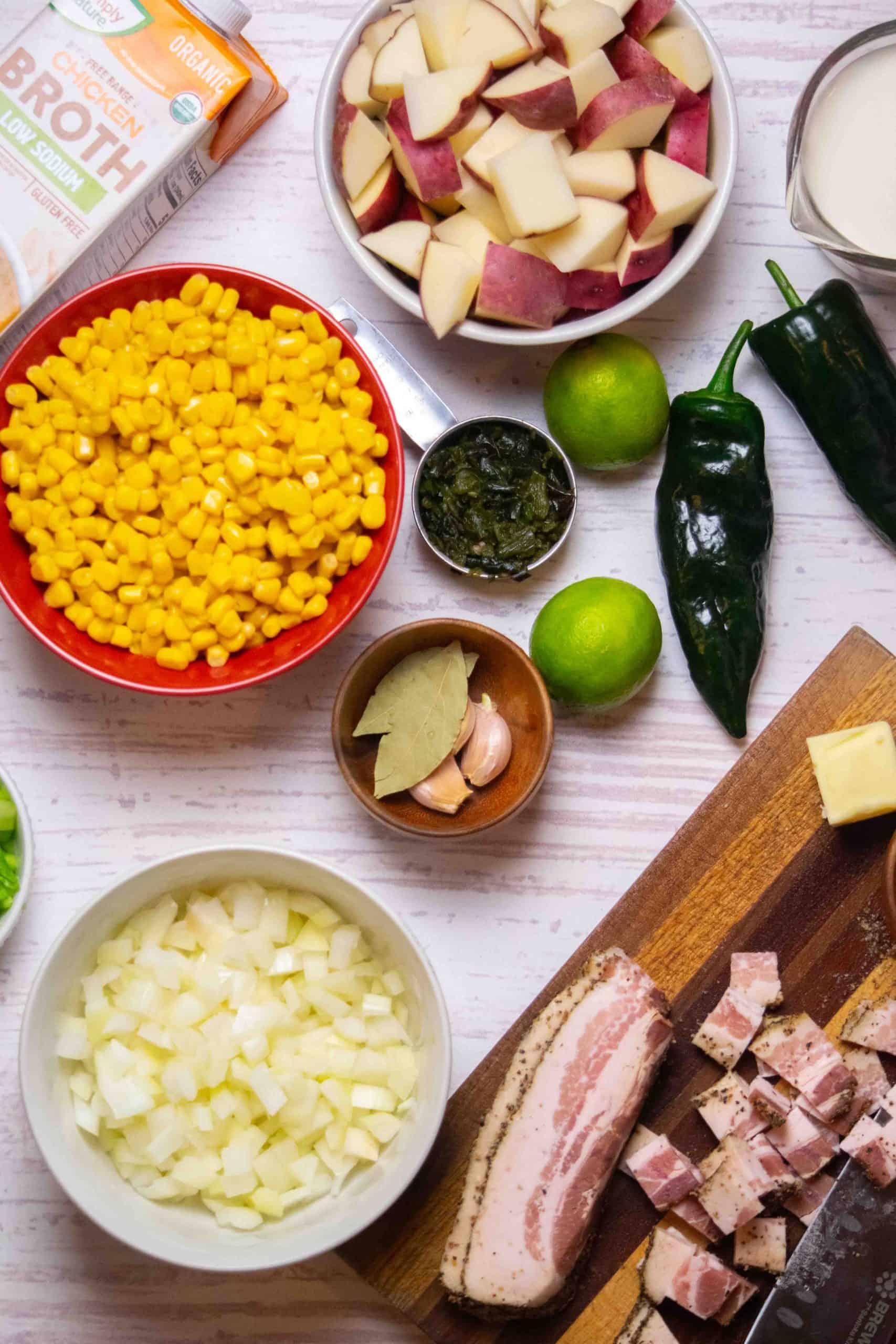 Corn chowder with poblano peppers ingredients 