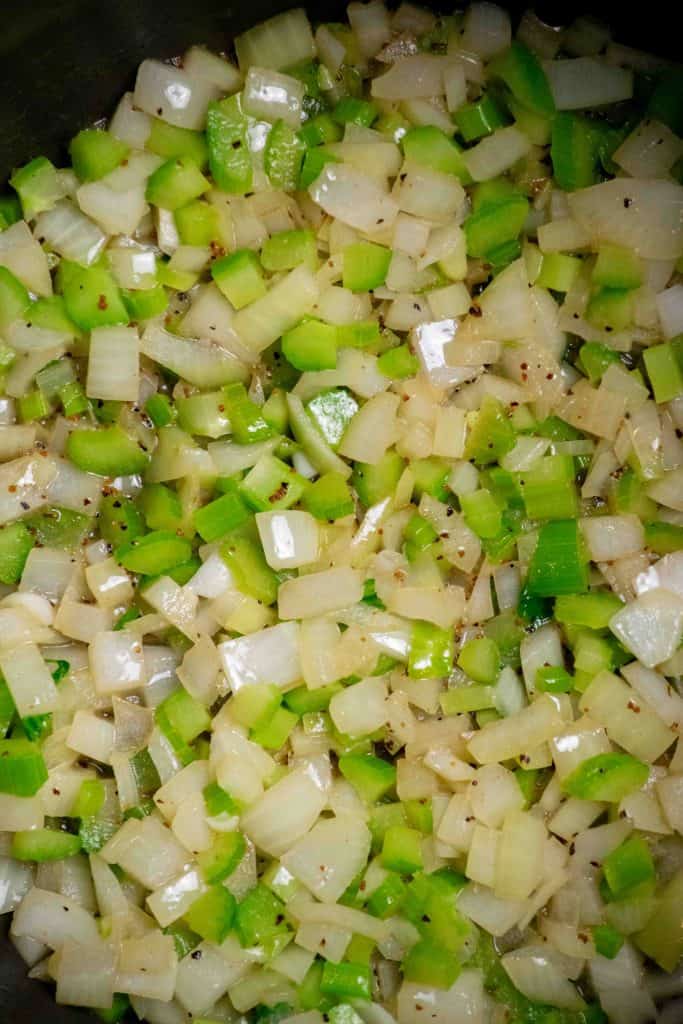 cook onions and celery until softened 