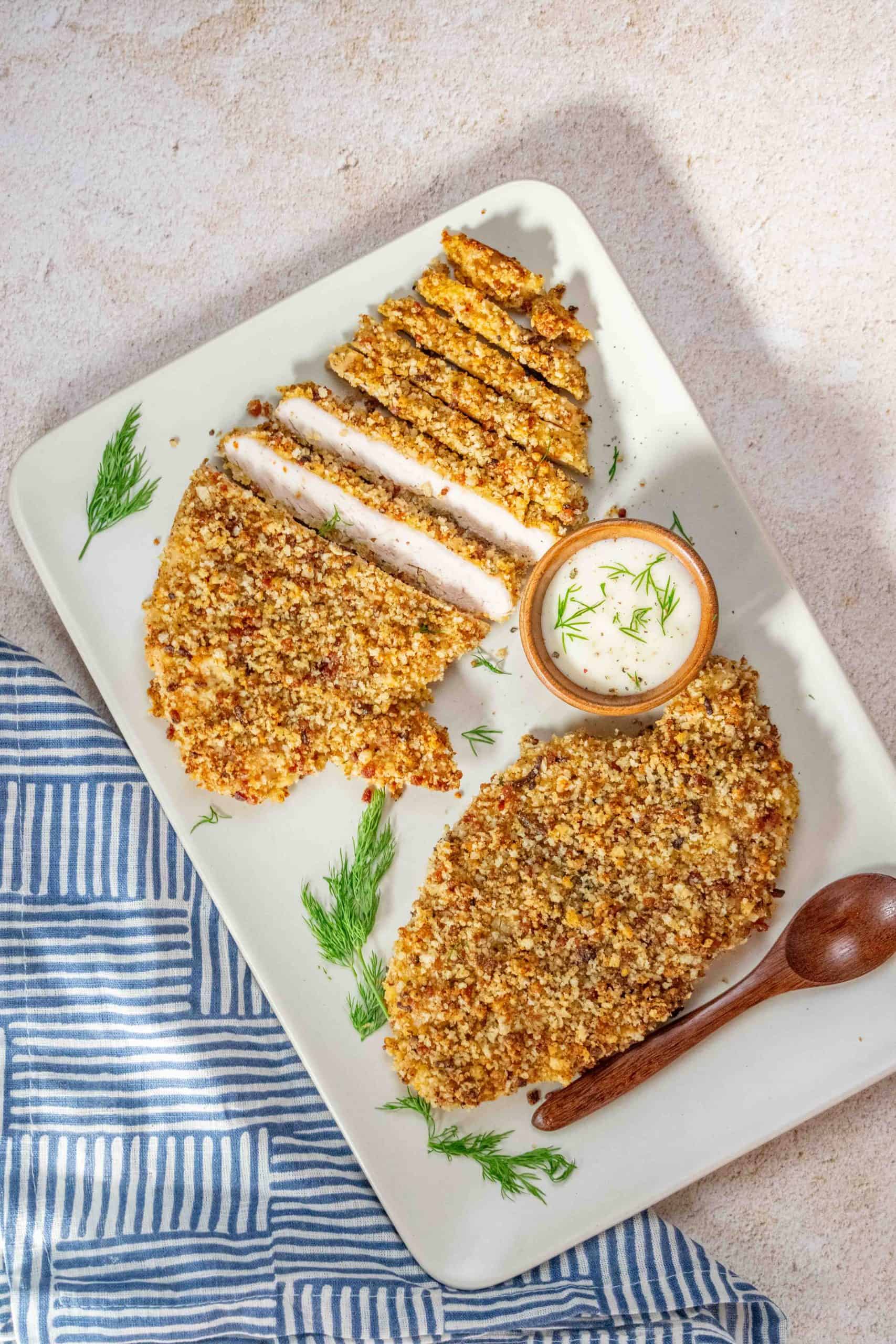 Baked Ranch Chicken Breast with Crunchy Bacon Topping