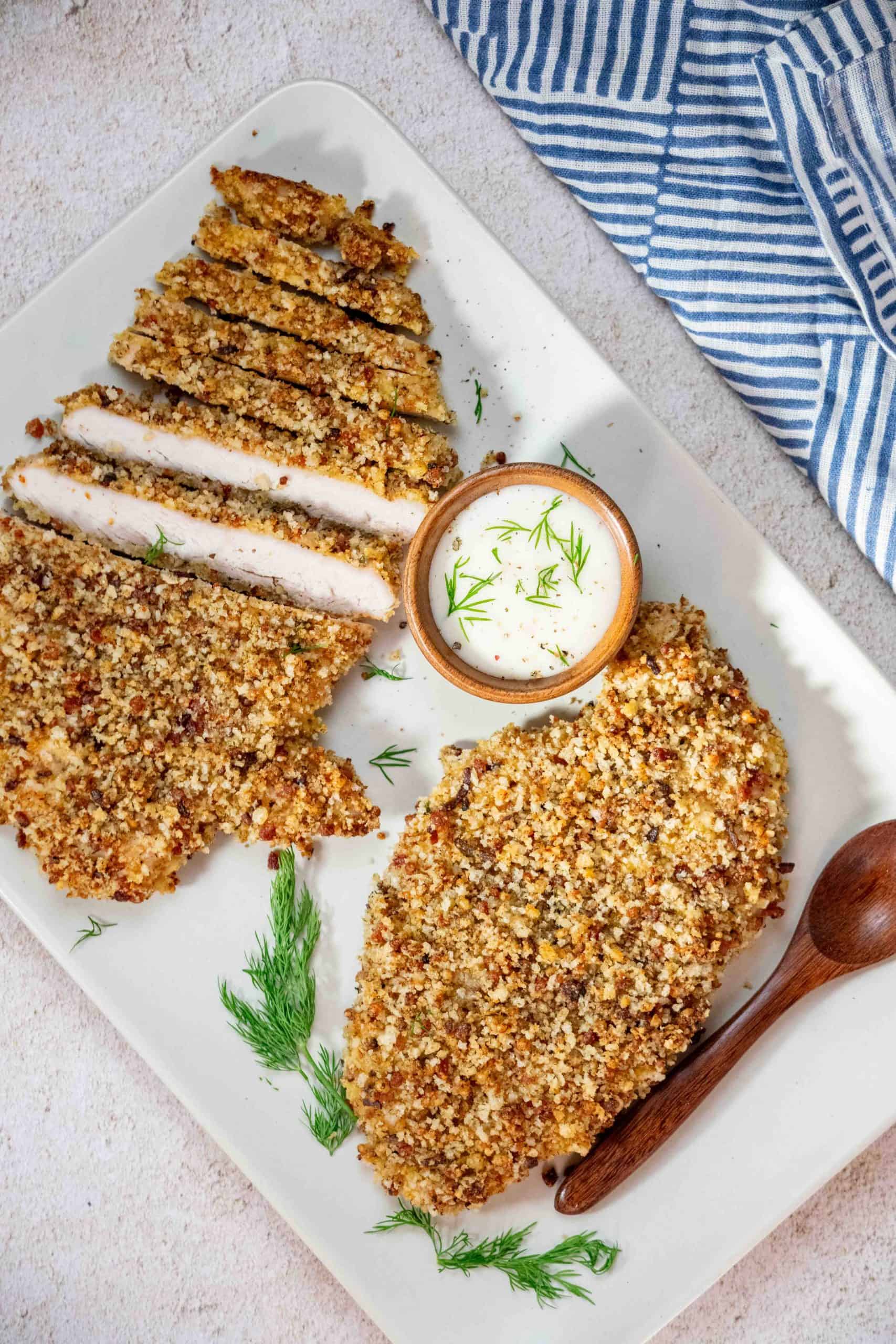 Baked Ranch Chicken Breast with Crunchy Bacon Topping