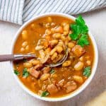 Easy Instant Pot Ham and Navy Bean Soup Recipe