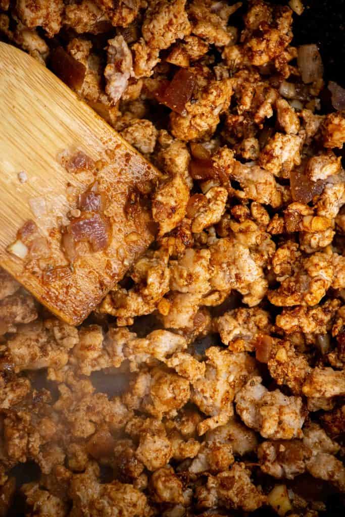stir in spice blend to coat