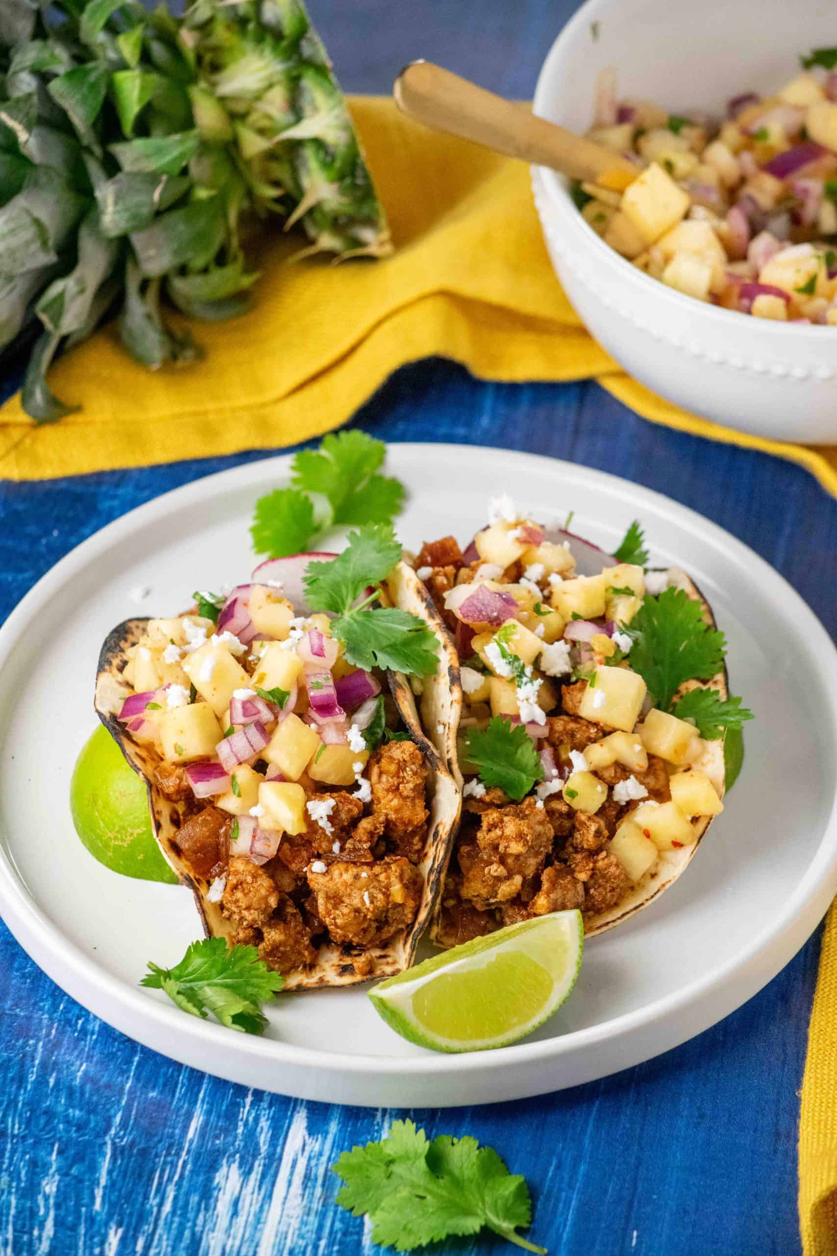 Ground pork tacos
plated