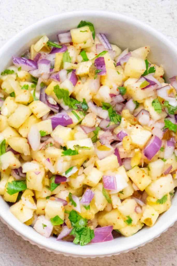 prepare the pineapple salsa, and set aside