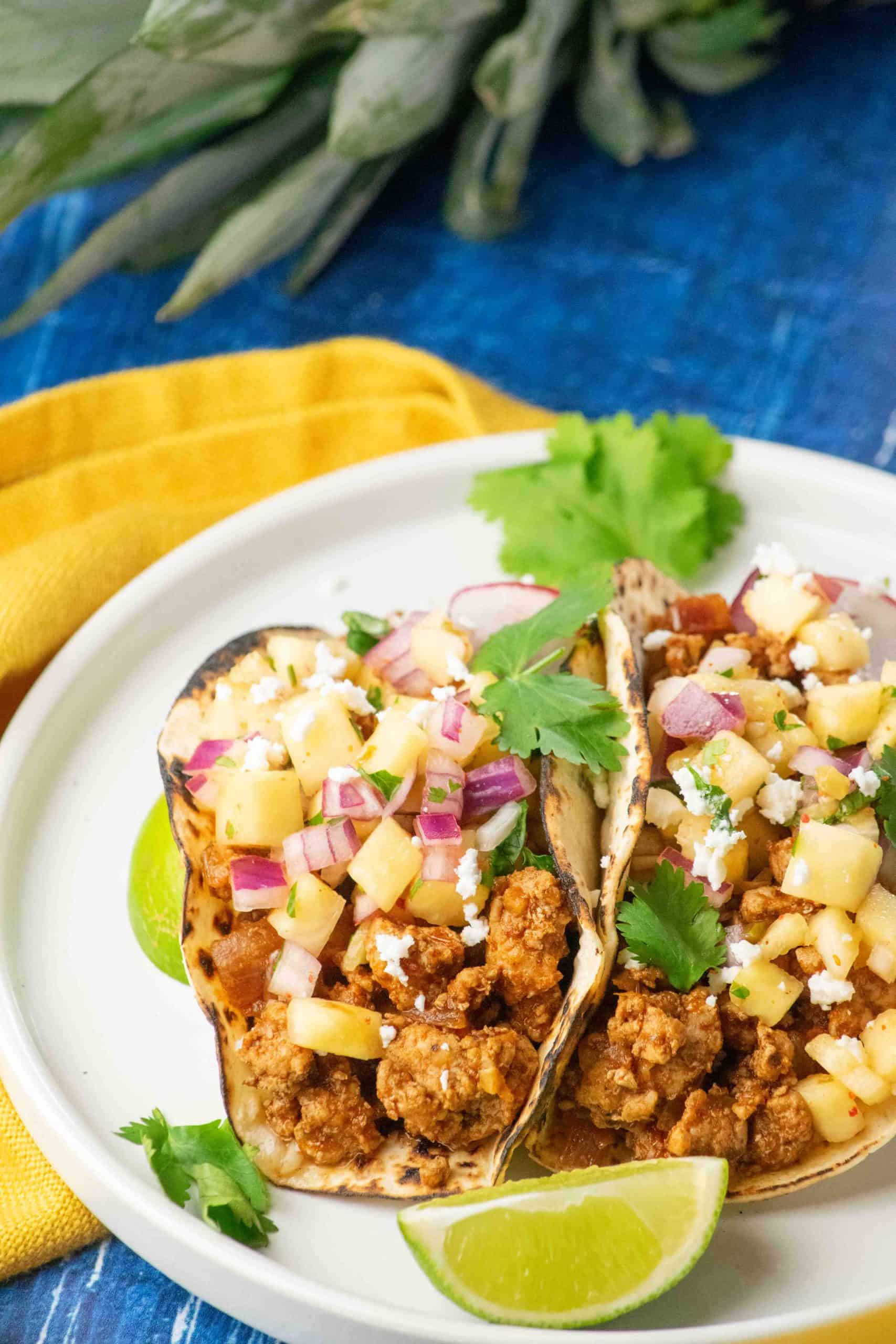 Ground pork tacos
