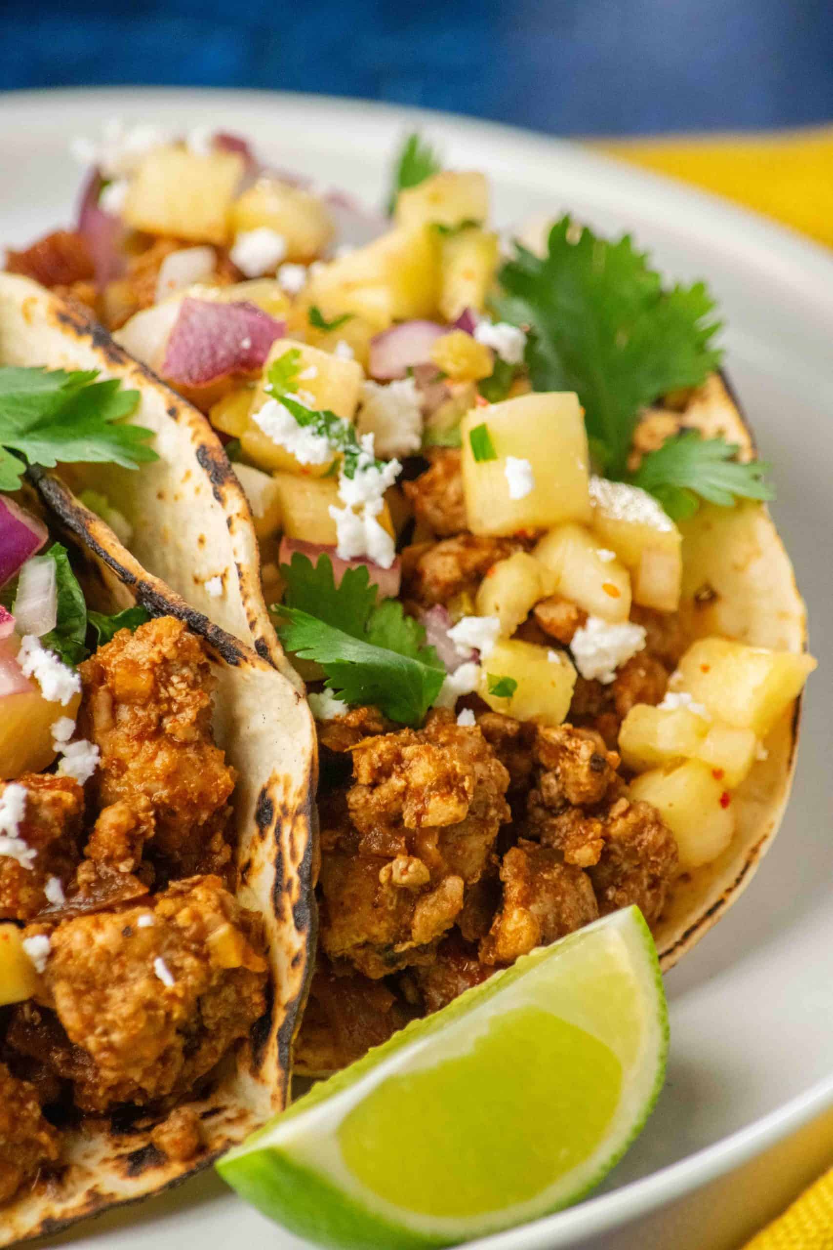 Ground pork tacos