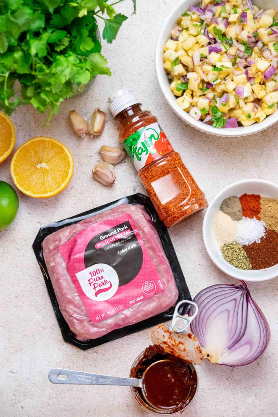 Quick and Easy Ground Pork Tacos Recipe ingredients