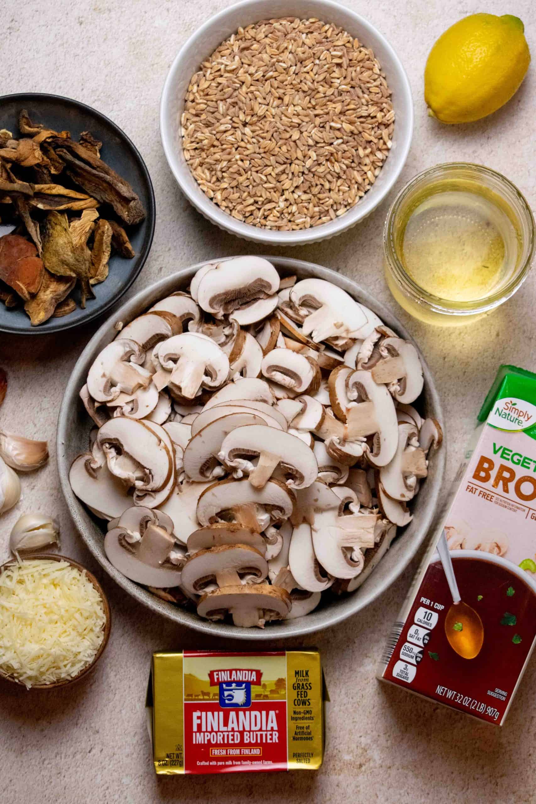 mushroom Farrotto recipe ingredients 