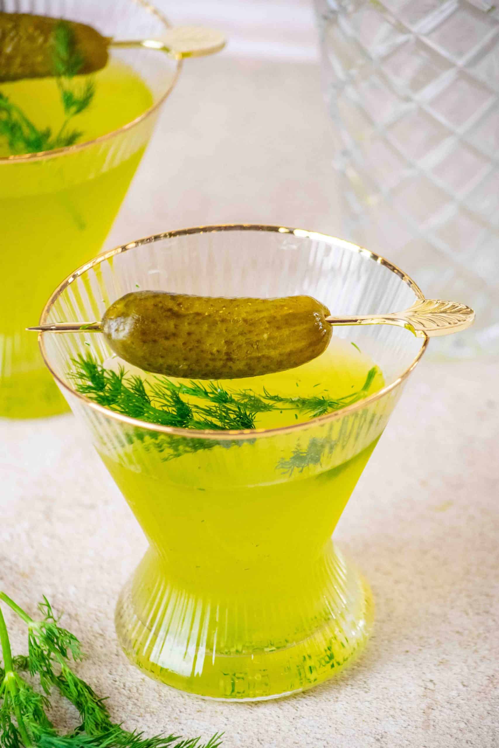 How to Make a Dirty Dill Pickle Martini