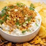 xRanch Fried Pickle Dip with Crispy Onion Topping