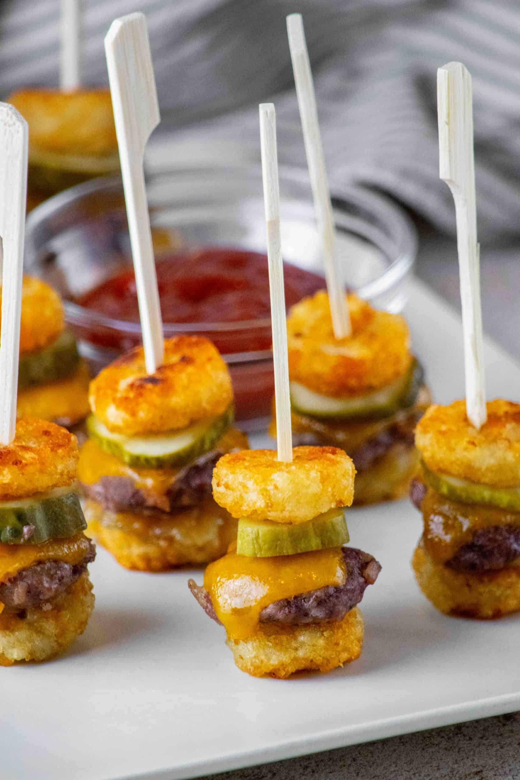 Tater tot mini cheeseburger bites