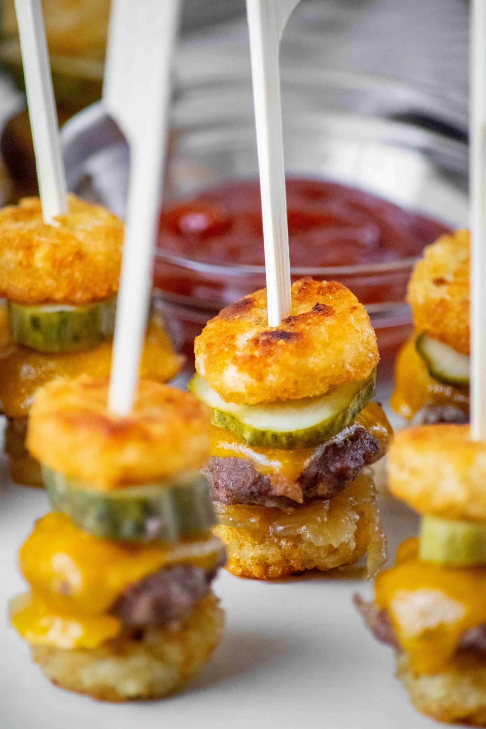Tater tot mini cheeseburger bites
