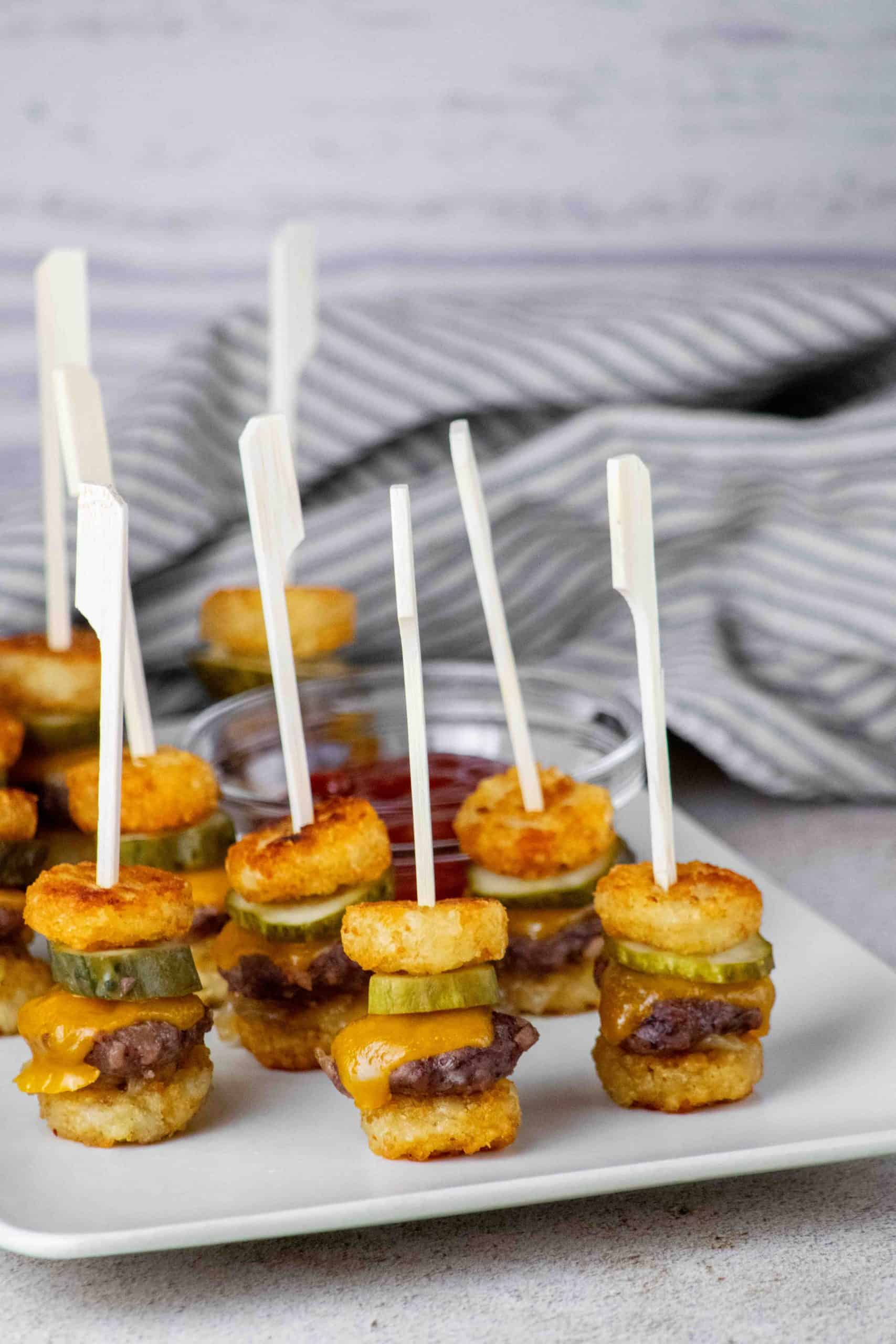 Tater tot mini cheeseburger bites