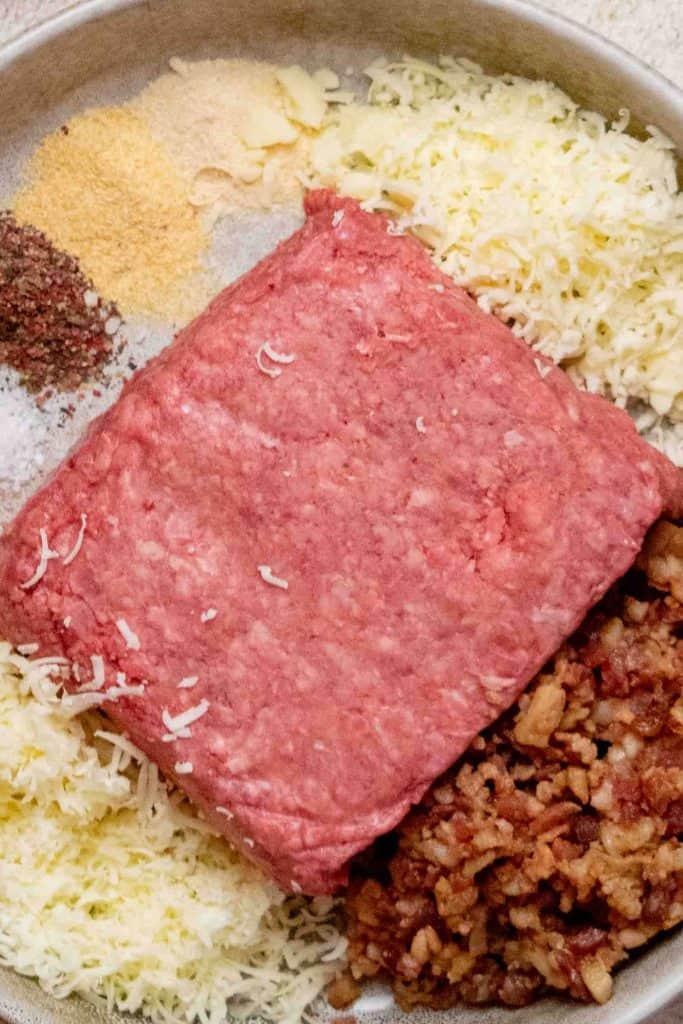add burger blend ingredients to a large bowl