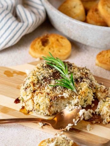 Easy Baked Boursin Cheese with Pomegranate Molasses