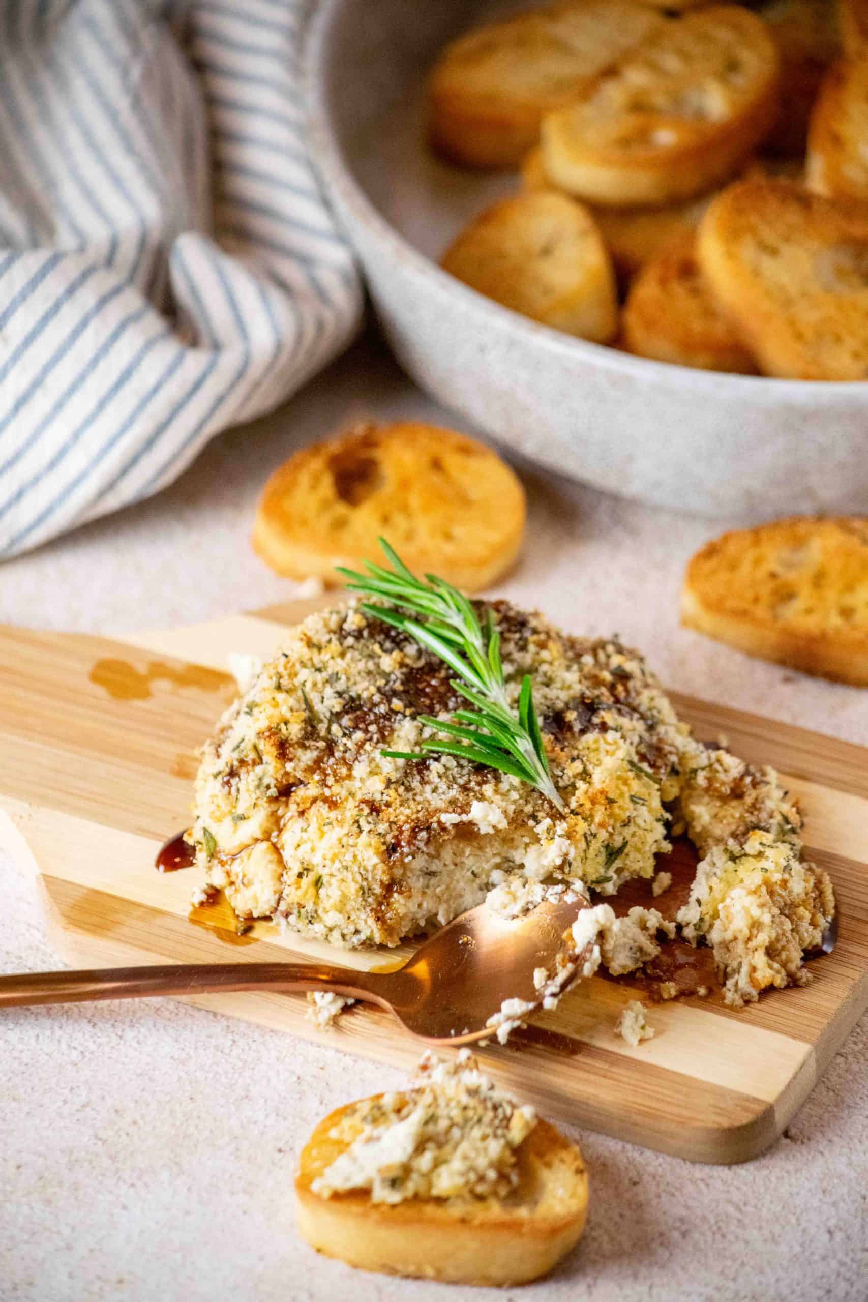 Easy Baked Boursin Cheese with Pomegranate Molasses