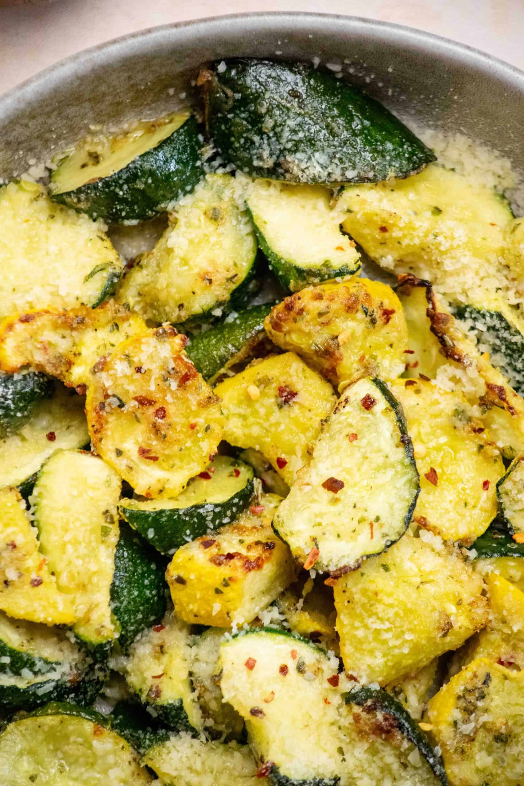Easy Air Fryer Roasted Zucchini and Yellow Squash