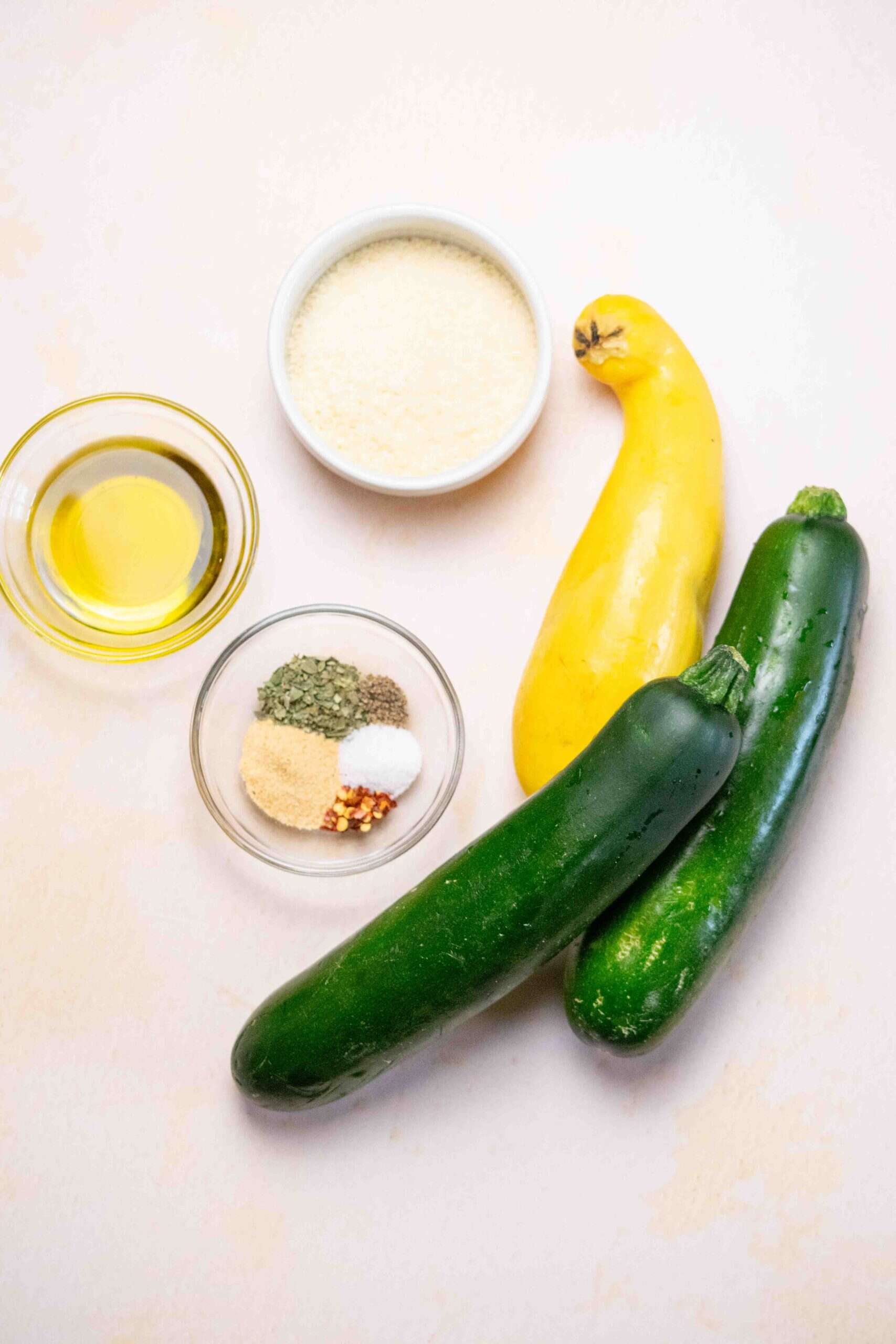 Air fryer squash and zucchini ingredients